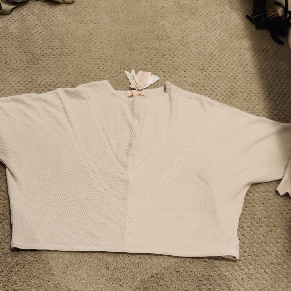 NEW Cream Knit Sweater PHILOSOPHY 1X New With Tags $78